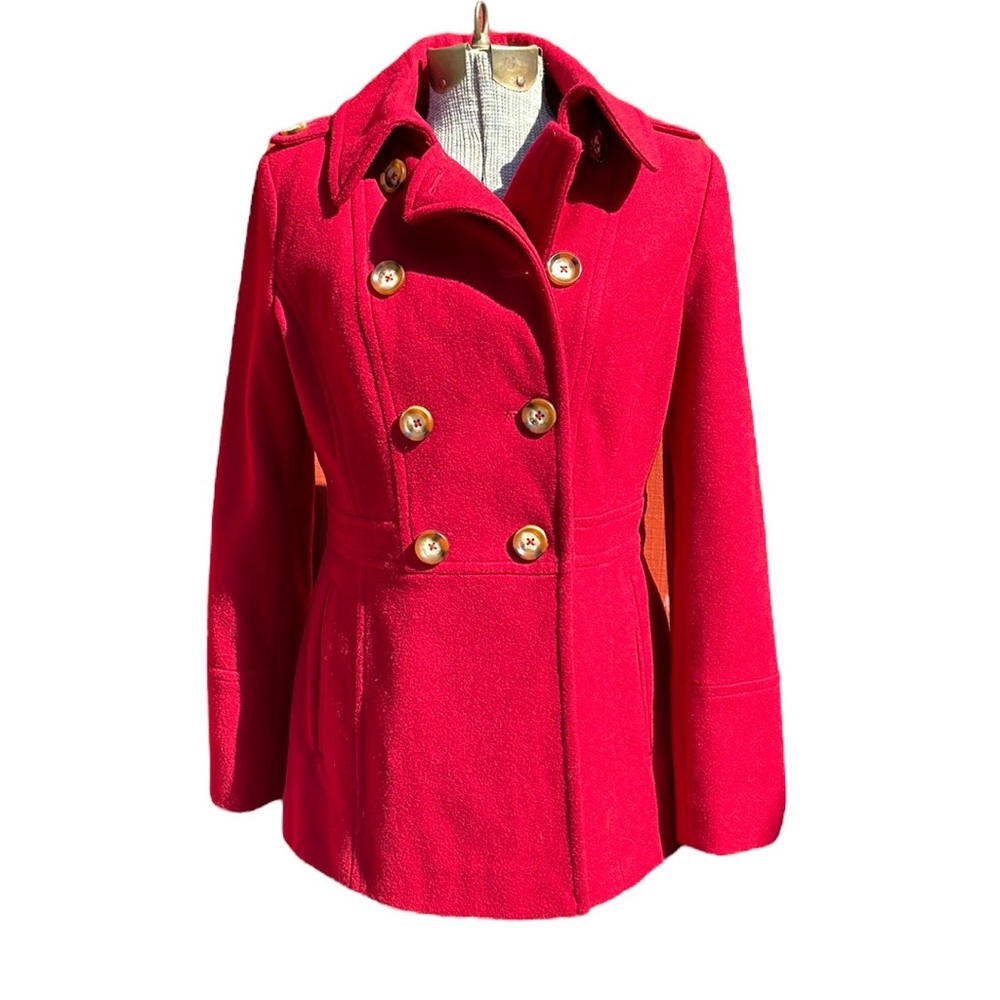 Michael by Michael Kors Red Wool Blend Pea coat Size S